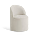 Koffman Modern Fabric Side Chair with Wheels, (Set of 1)  Light Cream