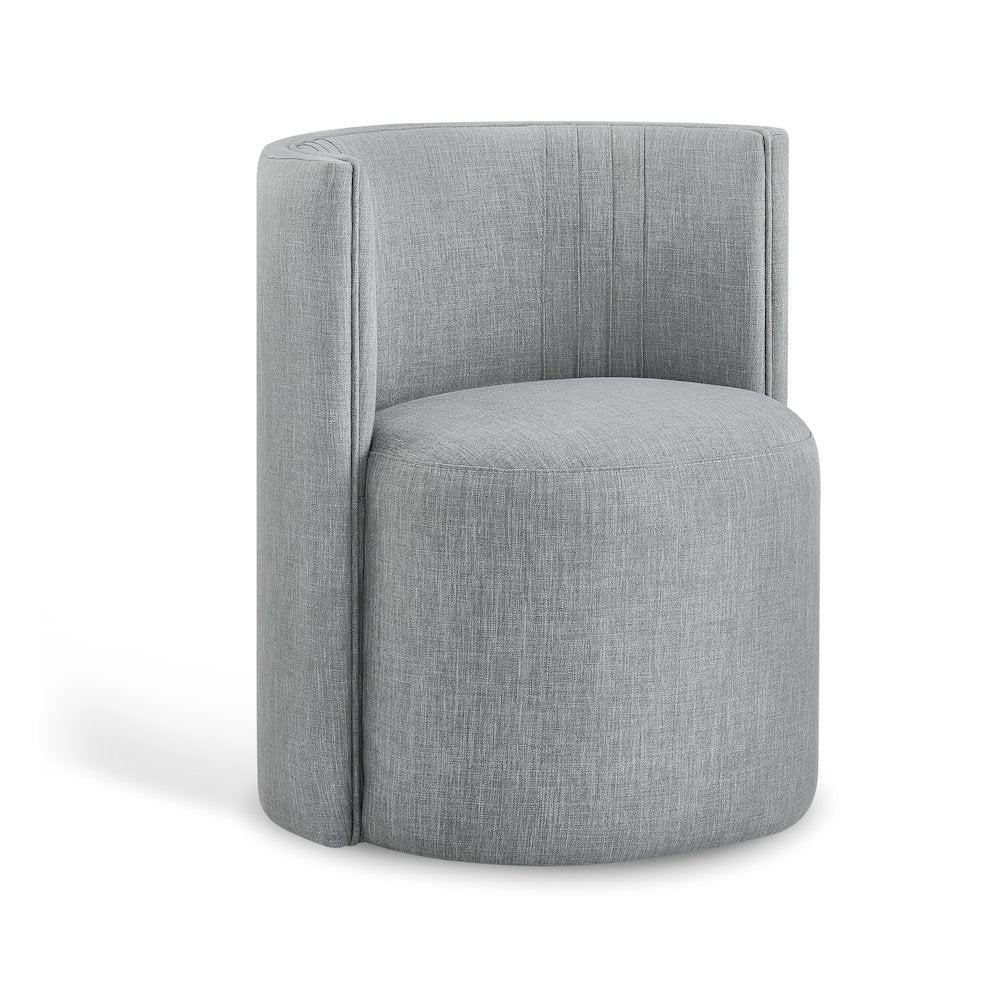 Koffolt Modern Fabric Side Chair with Wheels, (Set of 1)  Heather Gray