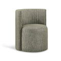 Koffolt Modern Fabric Side Chair with Wheels, (Set of 1)  Olive Ash