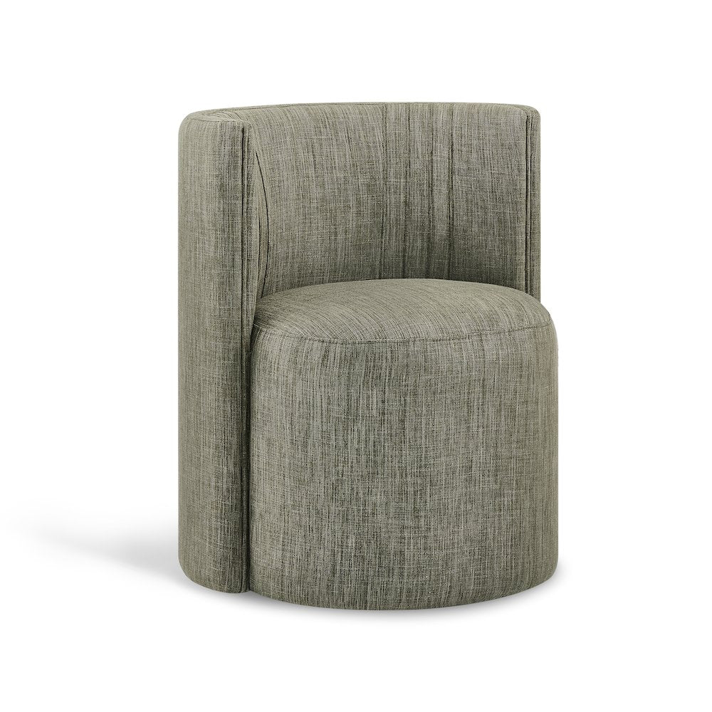 Koffolt Modern Fabric Side Chair with Wheels, (Set of 1)  Olive Ash