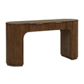 Quintet 60 Inch Wide Modern Fluted 2Drawer Computer Desk, Curved Design  Brown