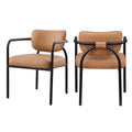 Recency MidCentury Modern Dining Chairs, (Set of 2)  Cognac