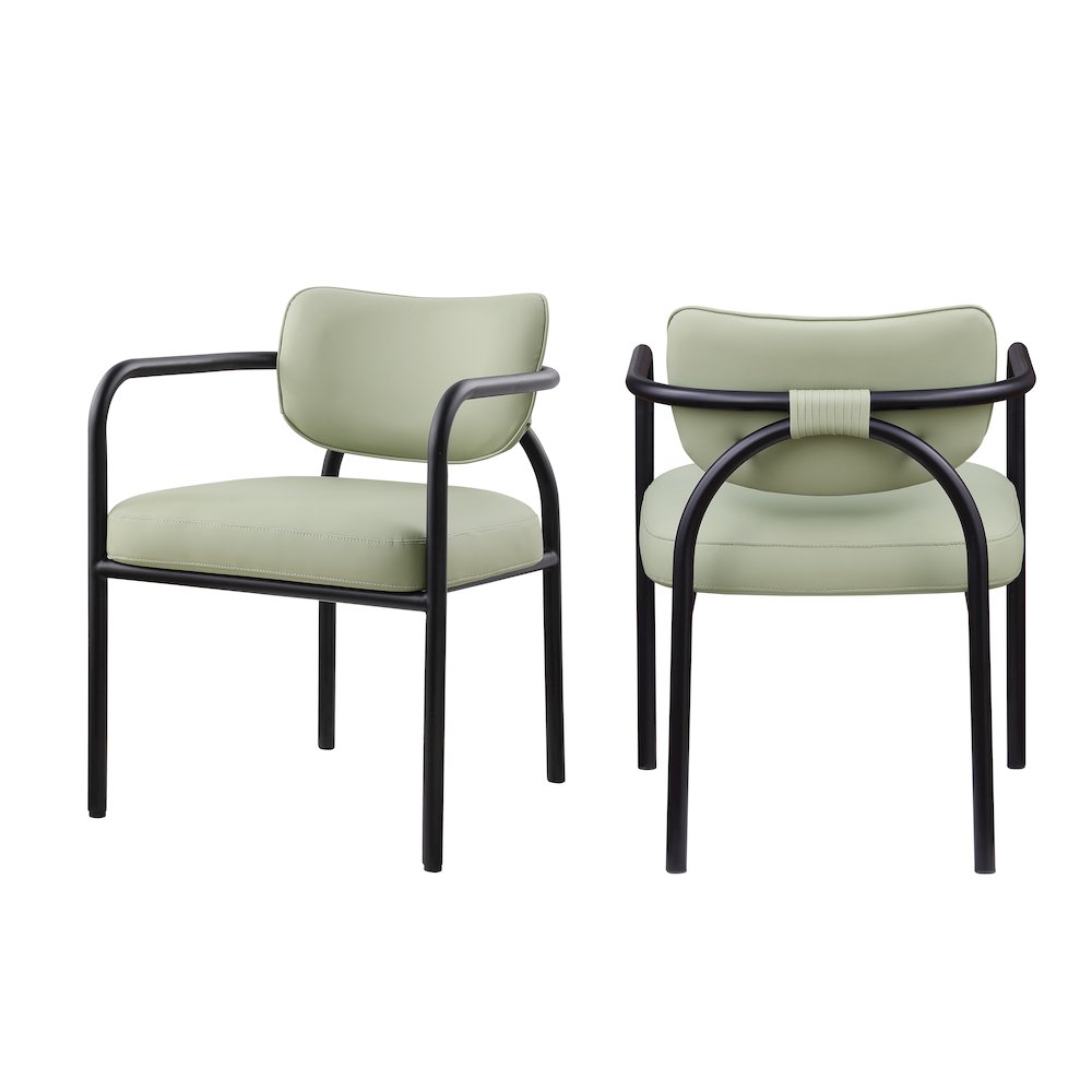 Recency MidCentury Modern Dining Chairs, (Set of 2)  Soft Sage