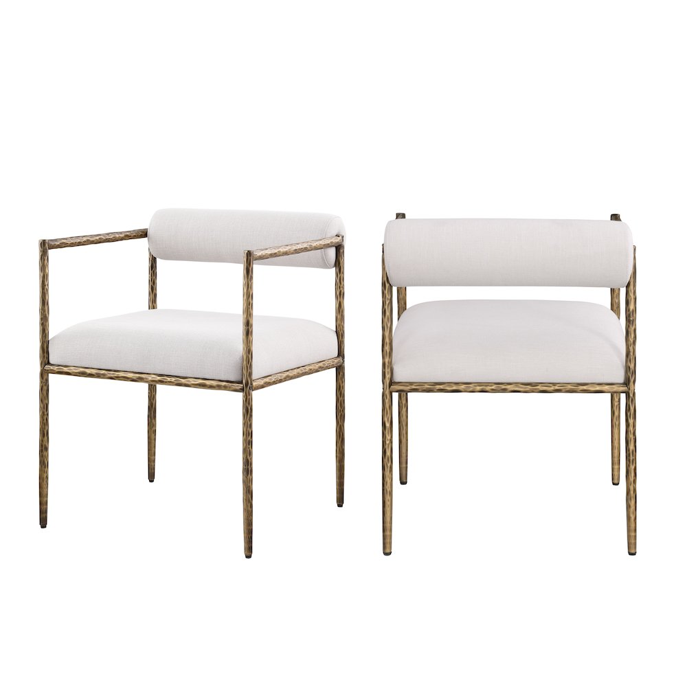 Rocento Modern Industrial Dining Chairs, (Set of 2)  Sand