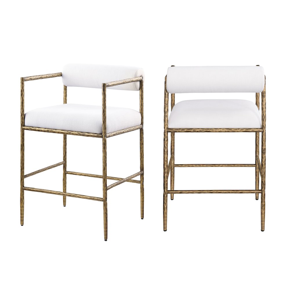 Rocento Modern Industrial Dining Counter Height Stools, (Set of 2)  Cloud