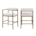 Rocento Modern Industrial Dining Counter Height Stools, (Set of 2)  Sand