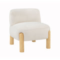 Calisto Scandinavian Burlap Fabric Accent Chair, Set of 1, White