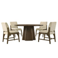 Vance Modern MidCentury 5Piece 59 Inch Round Dining Set  Warm Walnut