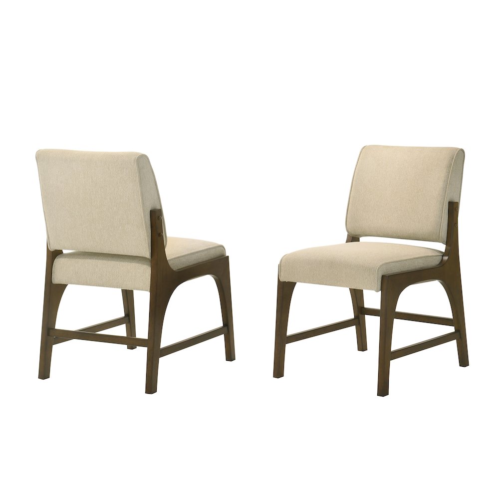 Vance Modern MidCentury Upholstered Dining Chair (Set of 2)  Warm Walnut