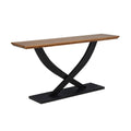 Danport Rectangle Transtional Console Table with Wood Top, Natural/Espresso