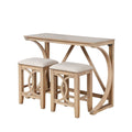 Dappelle 3Piece Pub Dining Set with USBA & USBC Ports in 1 Box, Natural