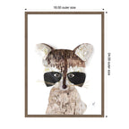 Raccoon by Madeline Jeppesen Framed Canvas Wall Art Print