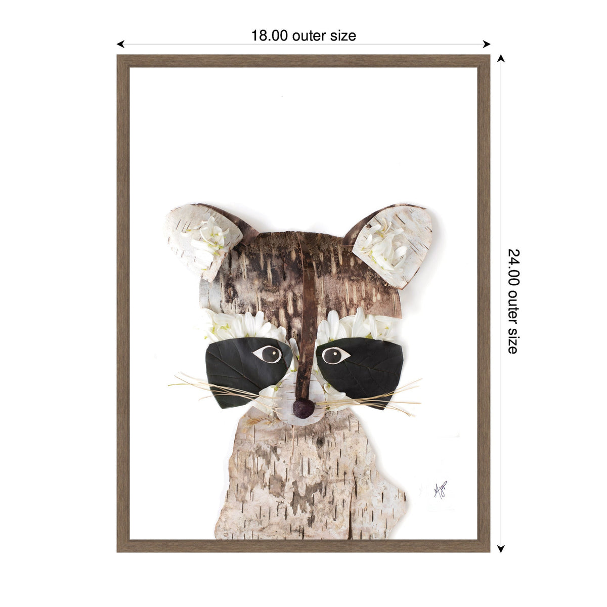 Raccoon by Madeline Jeppesen Framed Canvas Wall Art Print