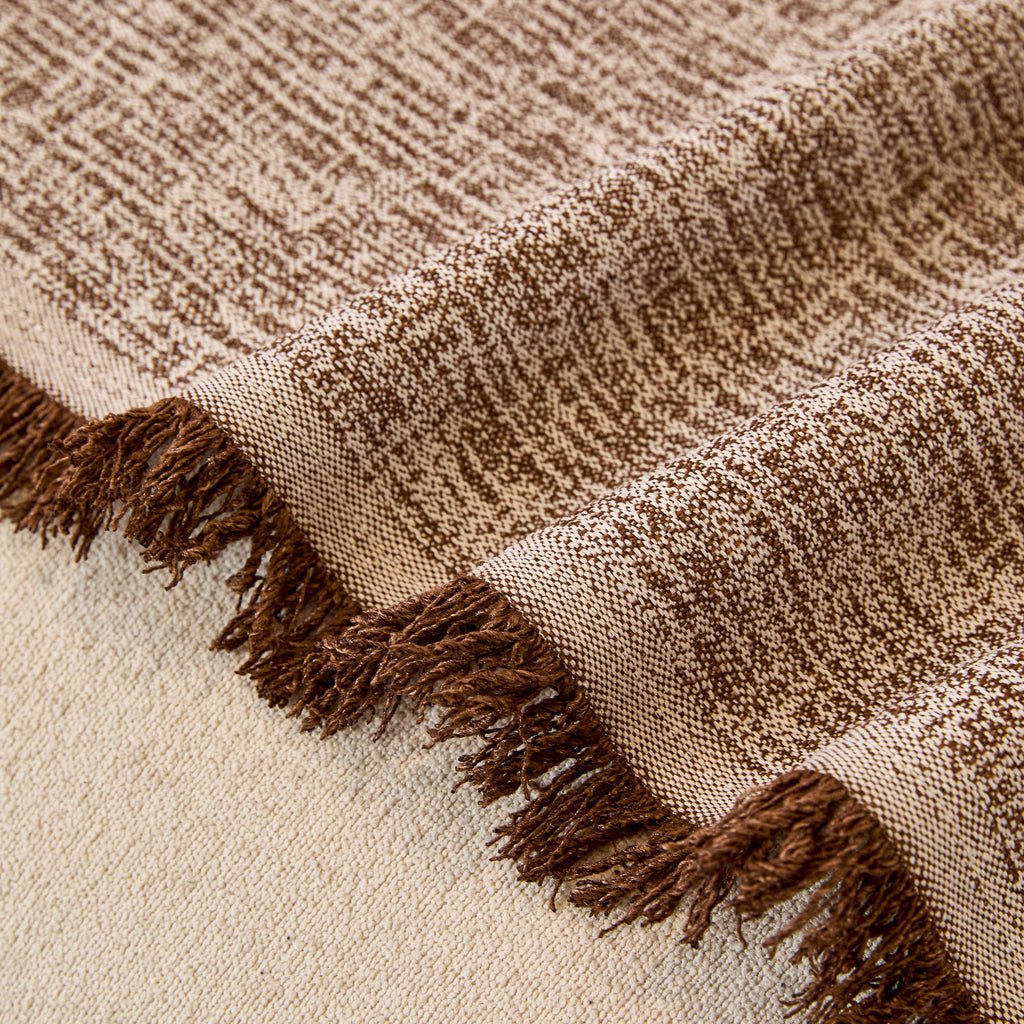 Linen-Look Textured Couch Throw Cover, Breathable Sofa Blanket & Furniture Protector