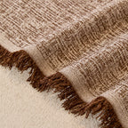 Linen-Look Textured Couch Throw Cover, Breathable Sofa Blanket & Furniture Protector