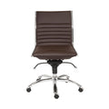 26.38 X 25.99 X 38.19 Low Back Office Chair Without Armrests In Brown With Chromed Steel Base