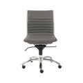 26.38 X 25.99 X 38.19 Low Back Office Chair Without Armrests In Gray With Chromed Steel Base