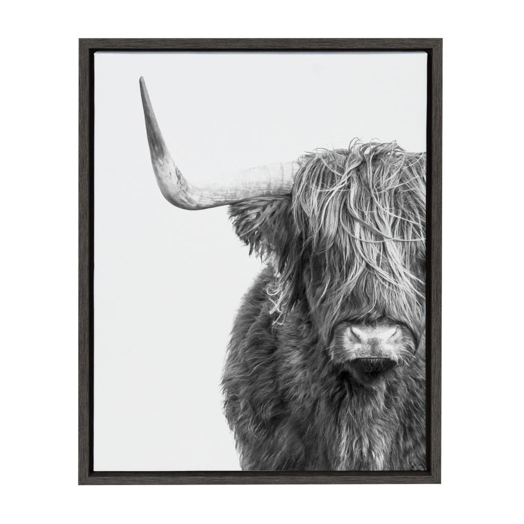Sylvie Highland Cow Framed Canvas by Amy Peterson Art Studio