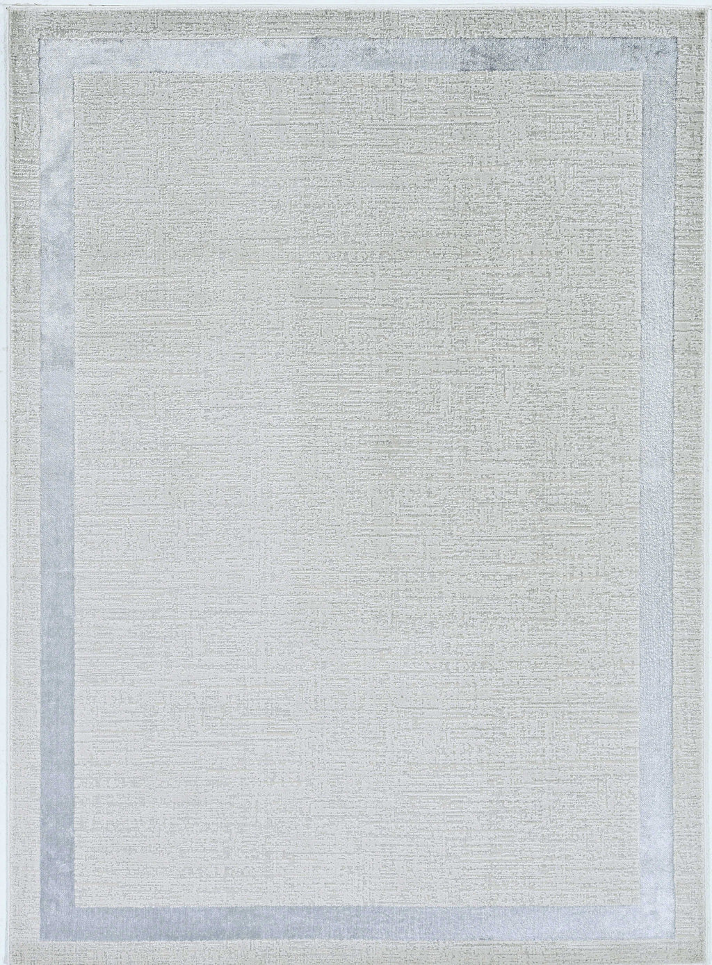 HomeRoots 3'X5' Ivory Silver Machine Woven Bordered Indoor Area Rug