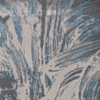 HomeRoots 3' X 5' Silver Or Blue Abstract Brushstrokes Area Rug