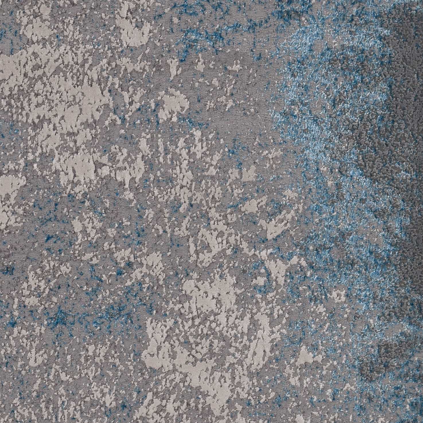5X8 Silver Blue Machine Woven Abstract Smudge Indoor Area Rug