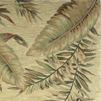HomeRoots 9'X12' Ivory Hand Tufted Tropical Leaves Indoor Area Rug