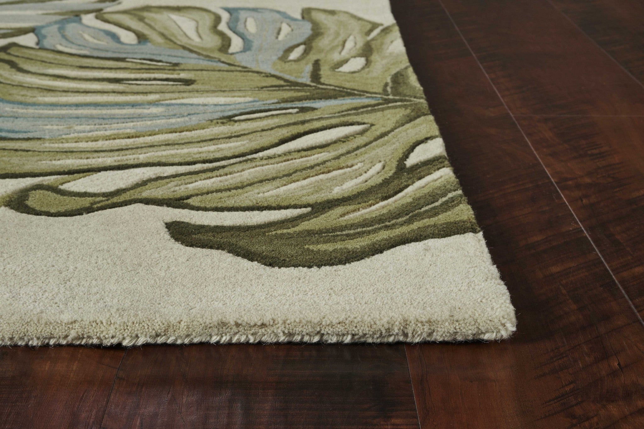 HomeRoots 9'X12' Ivory Hand Tufted Monstera Indoor Area Rug