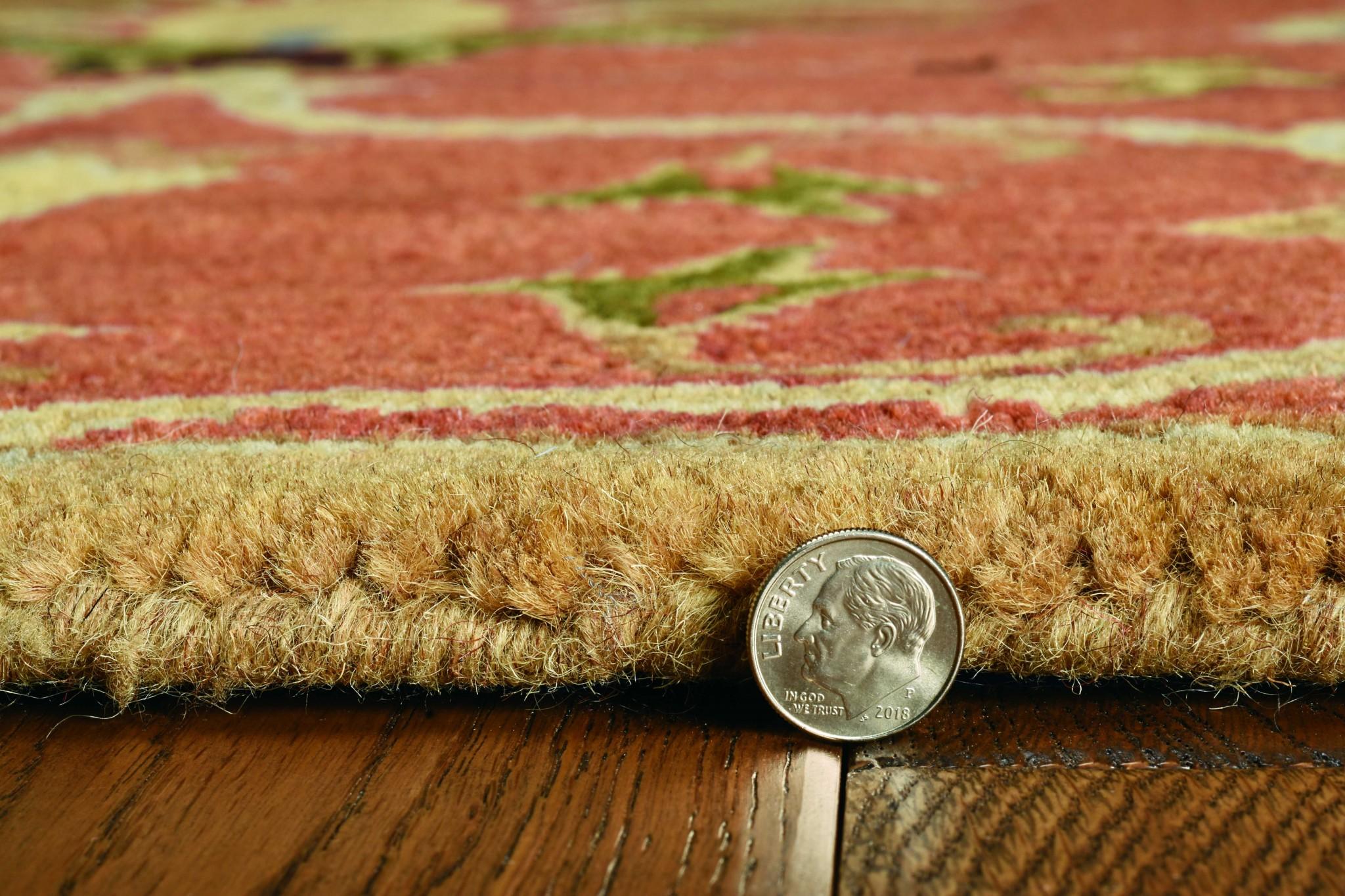 6 Sienna Orange Hand Tufted Traditional Round Indoor Area Rug