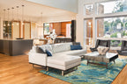 HomeRoots 3' X 5' Teal Abstract Waves Area Rug