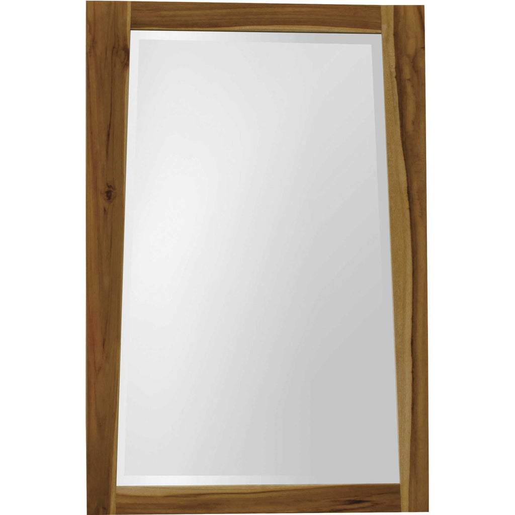 HomeRoots Natural Brown Solid Teak Wall Mirror in Natural Finish
