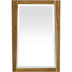HomeRoots Natural Brown Solid Teak Wall Mirror in Natural Finish