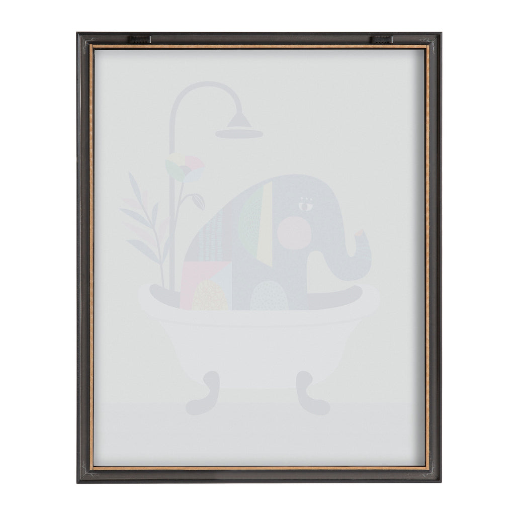 Blake Mid Century Modern Elephant in the Tub Framed Printed Glass by Rachel Lee of My Dream Wall