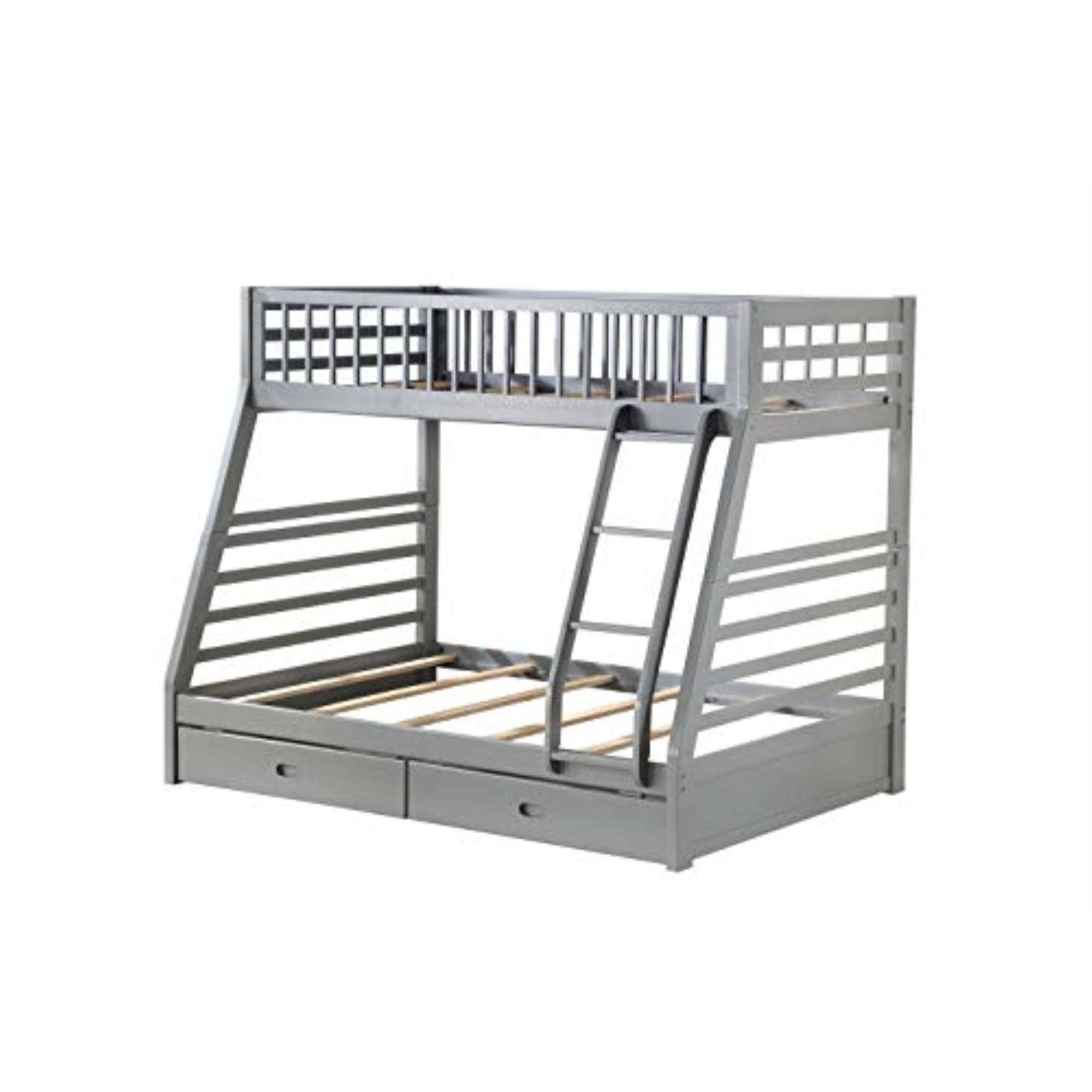 Acme Jason Twin Over Full Bunk Bed with 2 Drawers in Gray