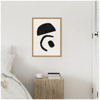 Sylvie Black Geometric Abstract 3 Framed Canvas by July Art Prints