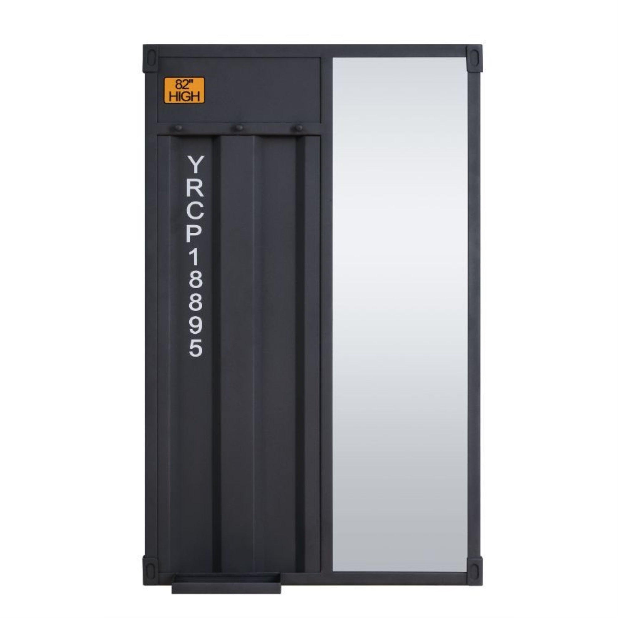 Acme Cargo Metal Rectangular Frame Mirror With 3 Hooks In Gunmetal