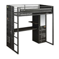 Storage Twin Loft Bed, Gunmetal Finish