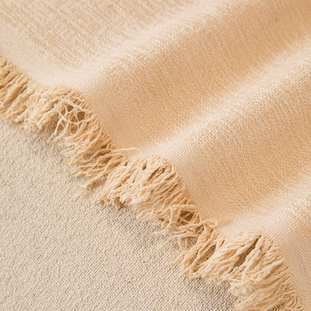 Linen-Look Textured Couch Throw Cover, Breathable Sofa Blanket & Furniture Protector