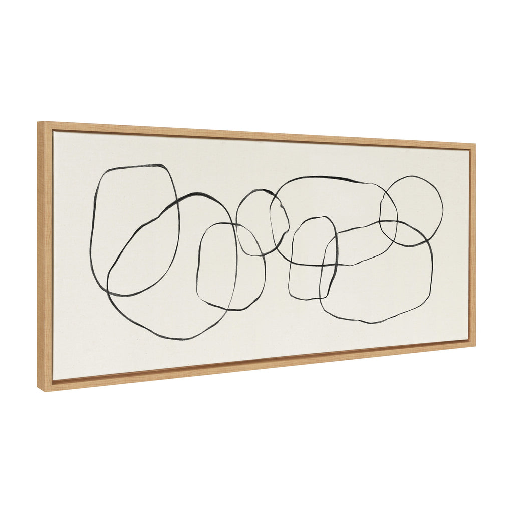 Sylvie Dancing Circles Framed Canvas by Teju Reval of SnazzyHues