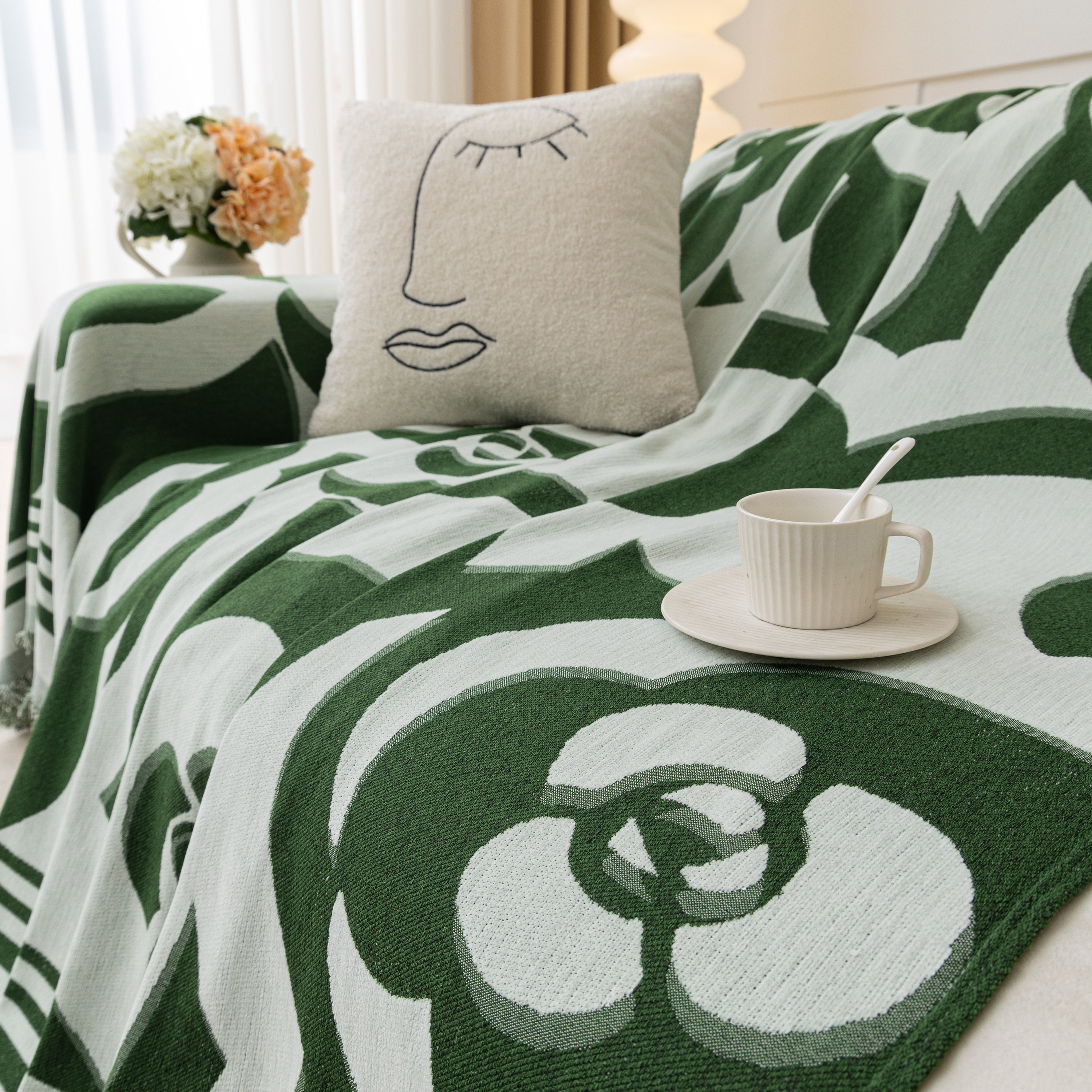 Chenille Sofa Cover Blanket, Couch Cover Blanket Throws for Couches Living Room Furniture Throw Covers