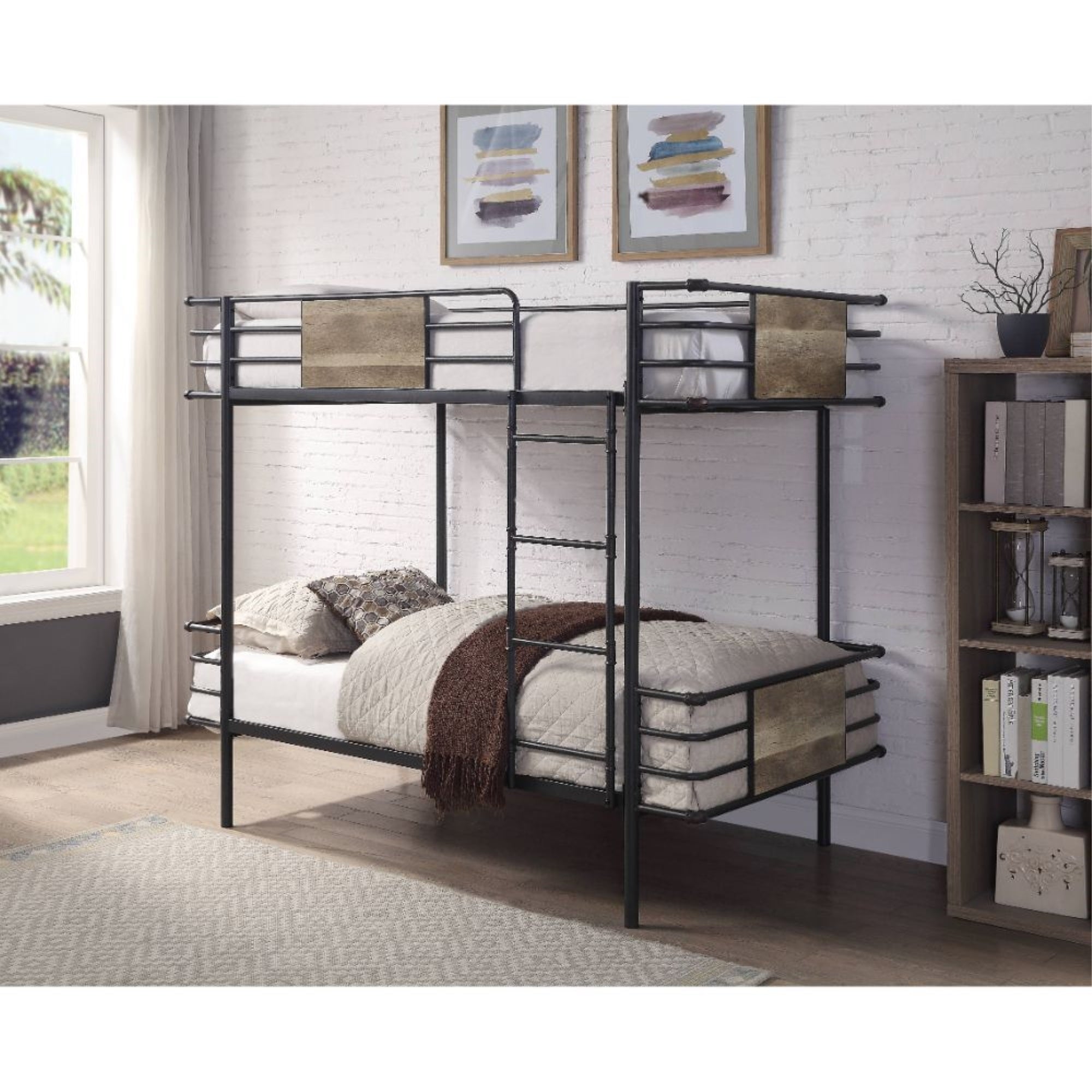 Acme Deliz Metal Frame Twin/Twin Bunk Bed - Thumbnail 4
