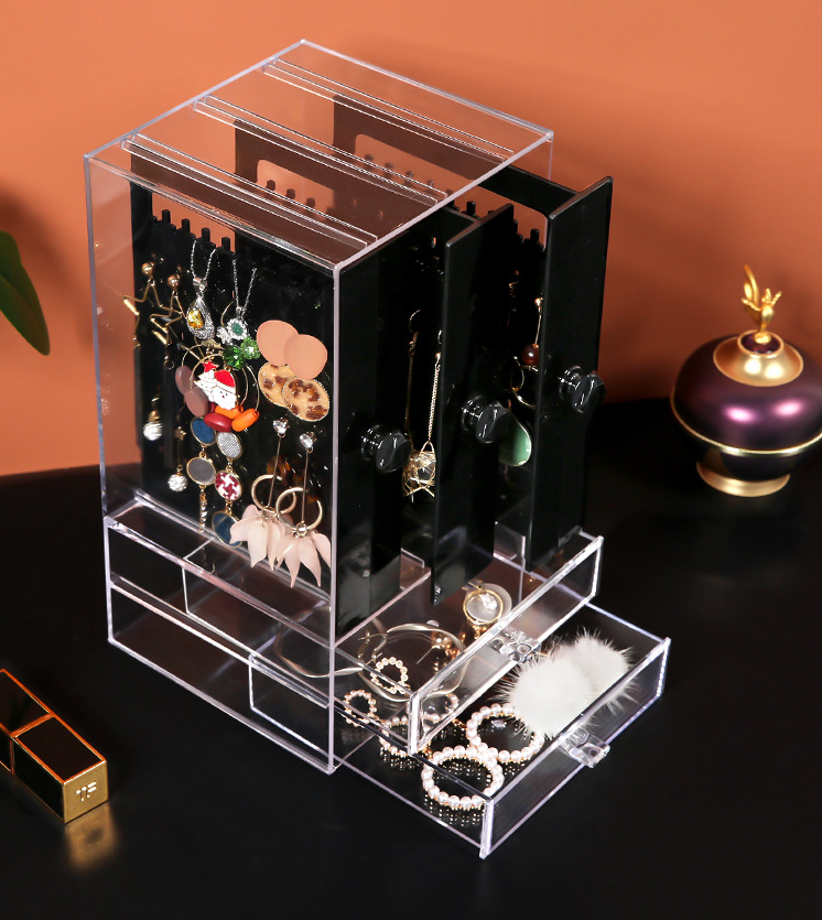 CasaFoyer Acrylic Transparent Jewelry & cosmetic Storage Box with Drawers