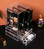CasaFoyer Acrylic Transparent Jewelry & cosmetic Storage Box with Drawers