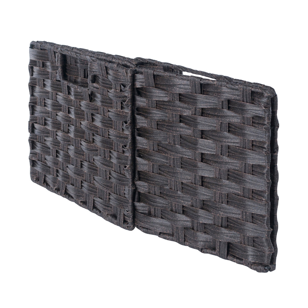 Winsome Wood Melanie 3-Pc Foldable Woven Fiber Basket Set, Chocolate