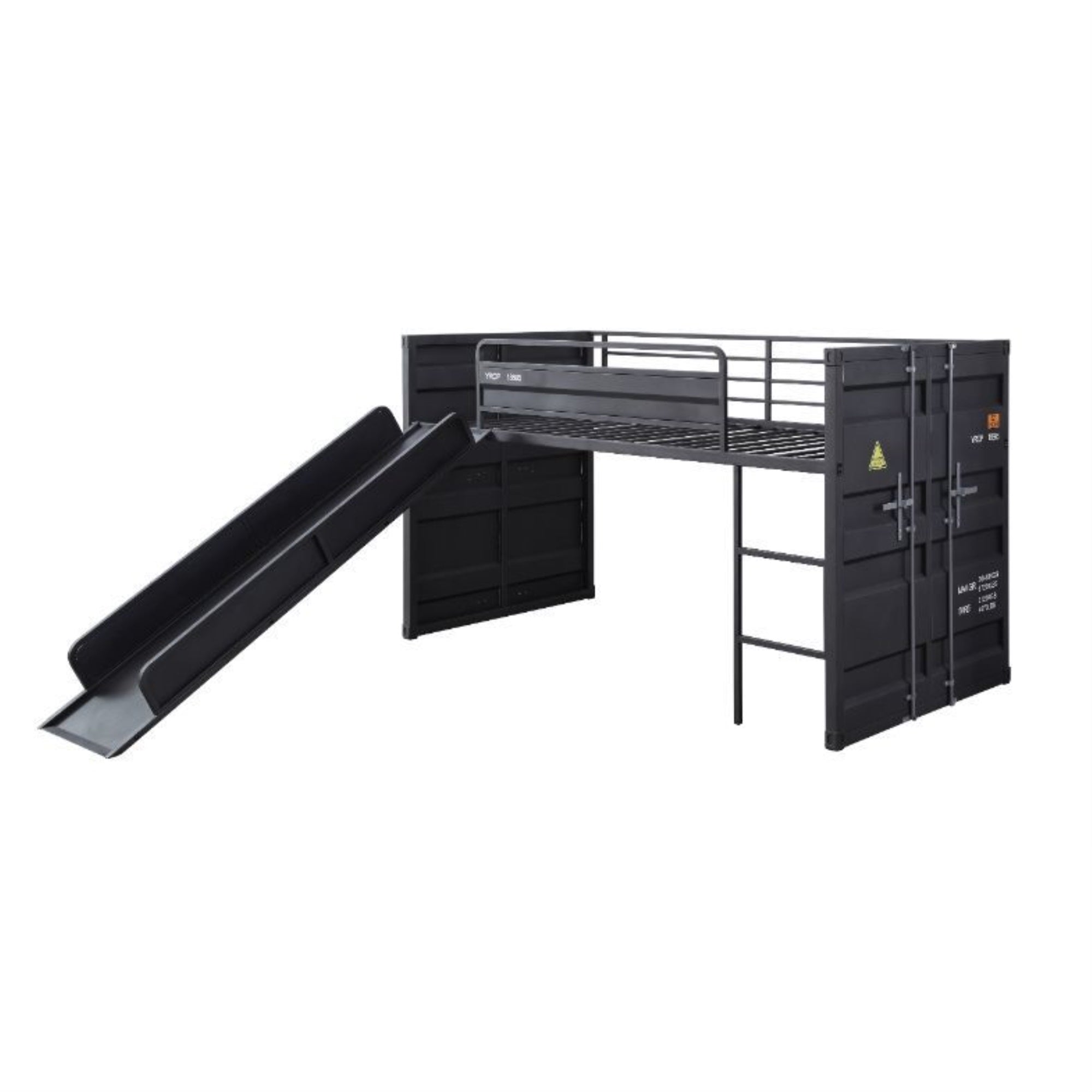Acme Cargo Twin Metal Loft Bed with Slide and Slat System - Thumbnail 3