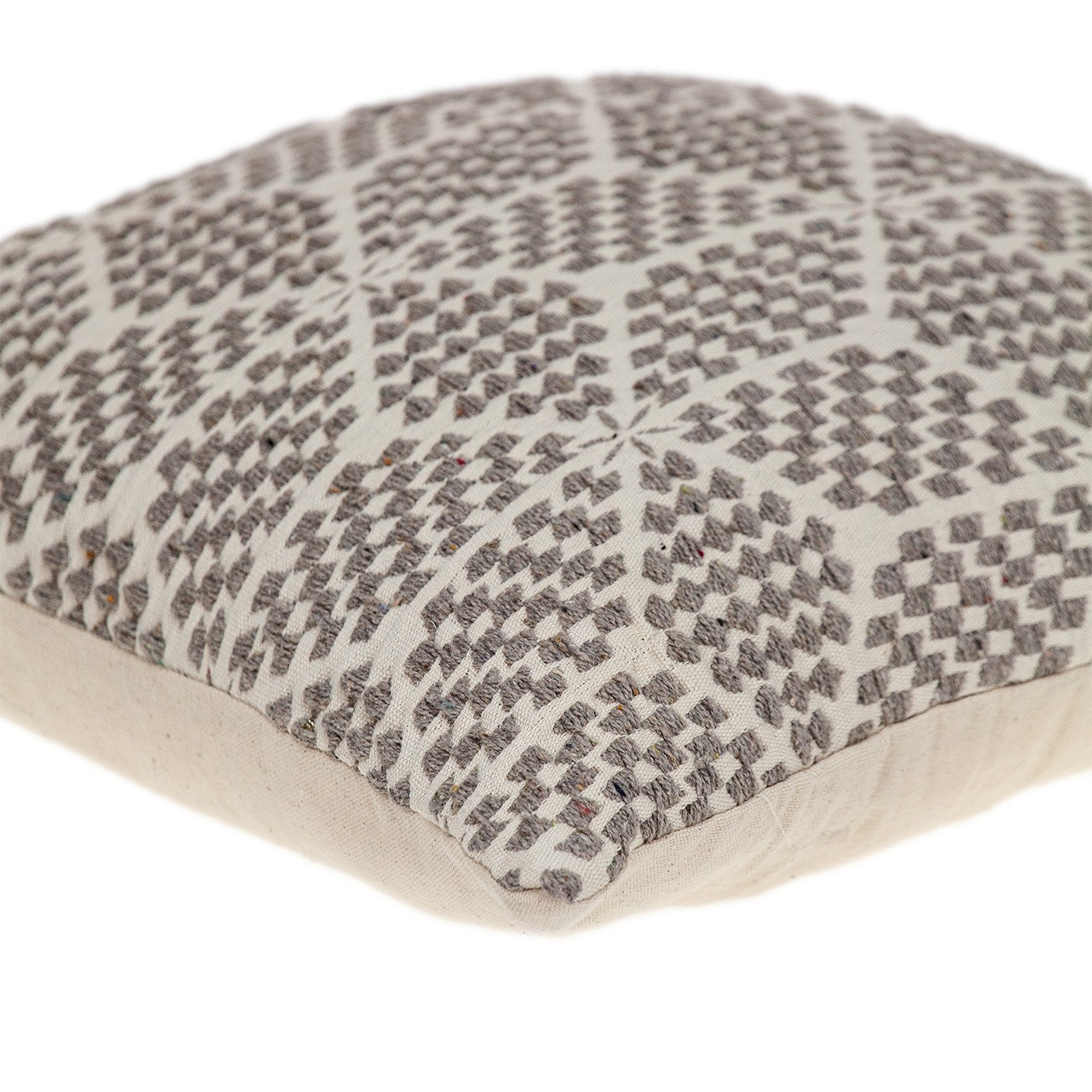 HomeRoots 100% Cotton Beige Geometric Throw Pillow