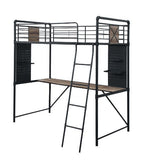 Acme Cordelia Metal Twin Loft Bed in Sandy Black and Dark Bronze