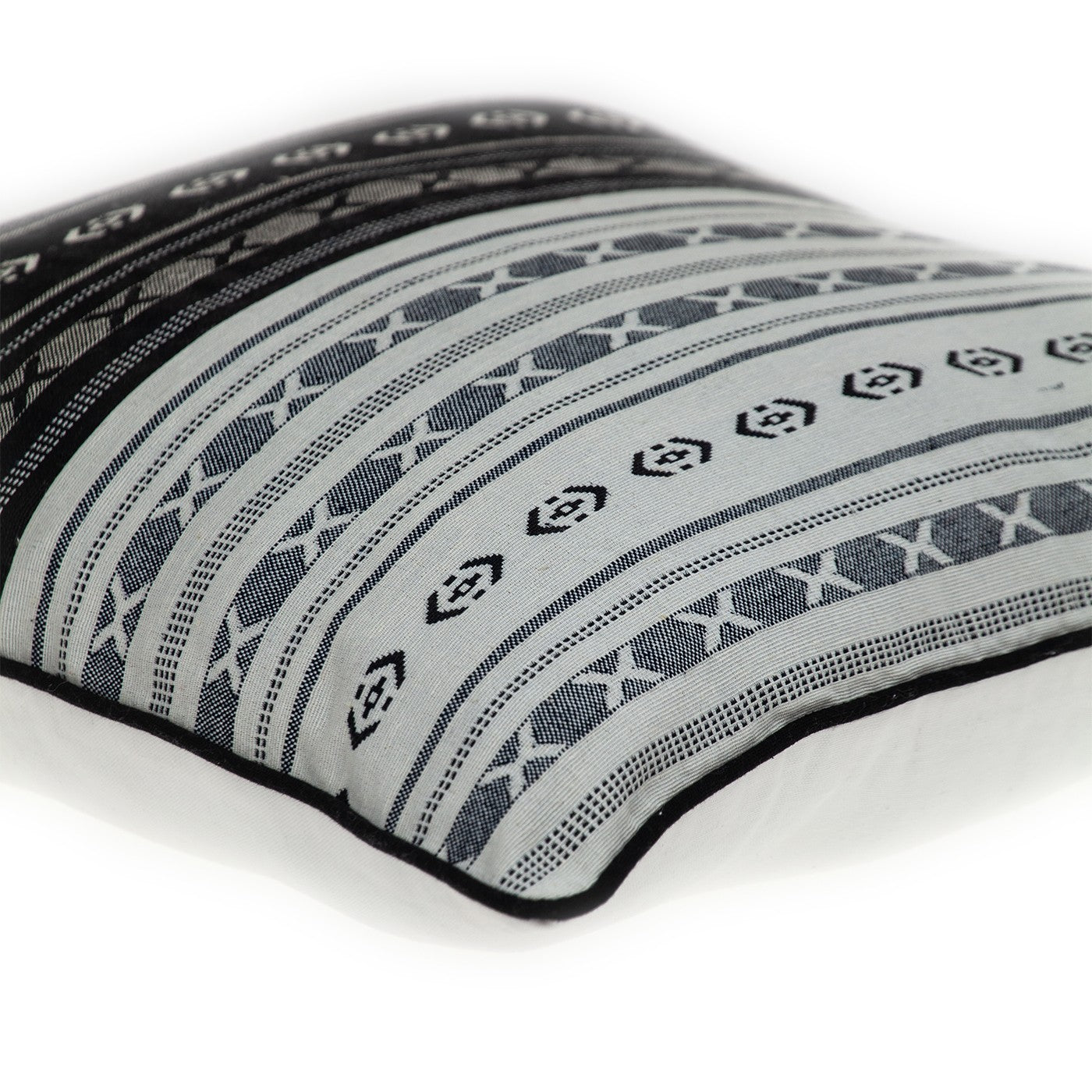 HomeRoots 100% Cotton Black and White Abstract Accent Pillow