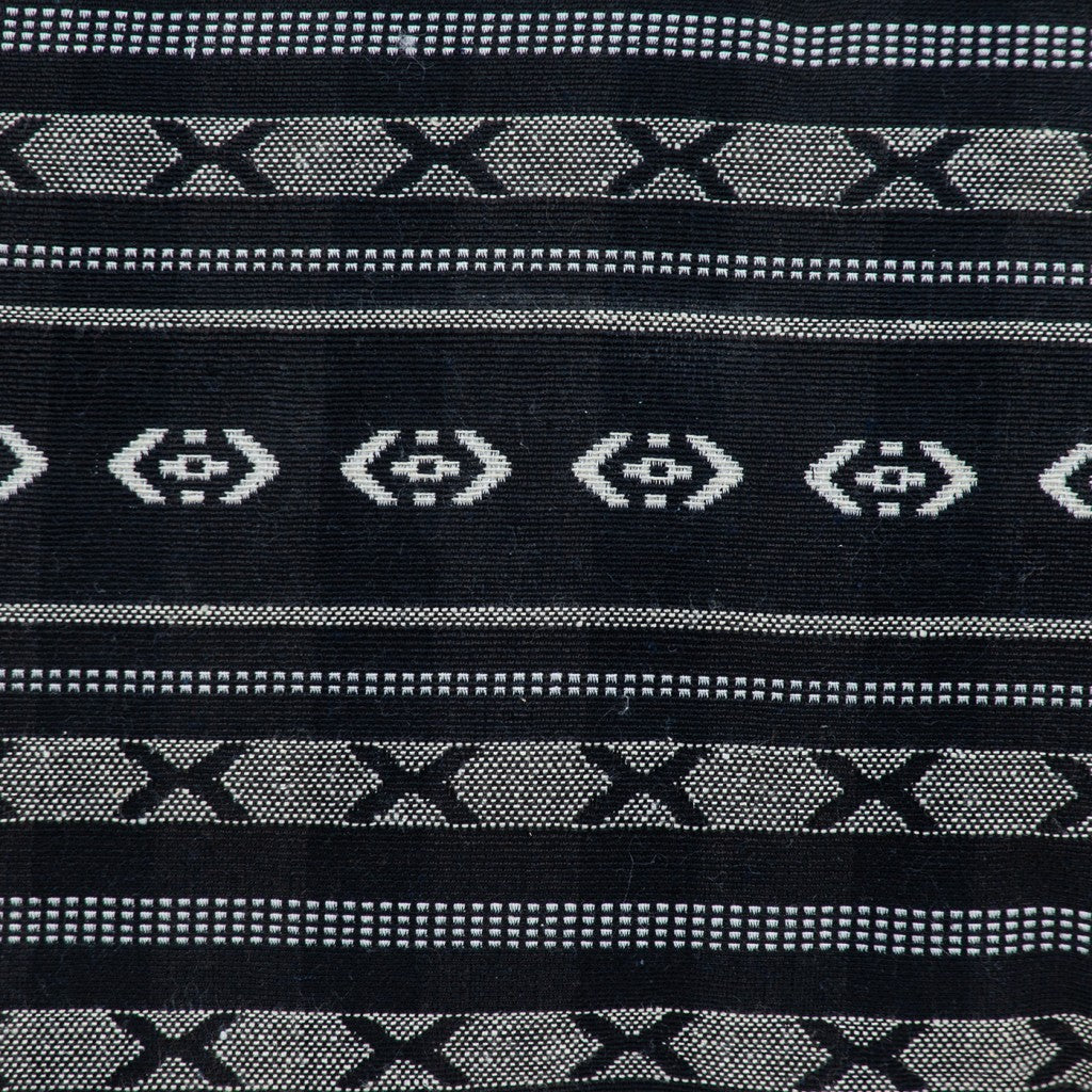 HomeRoots 100% Cotton Black and Gray X Pom Throw Pillow