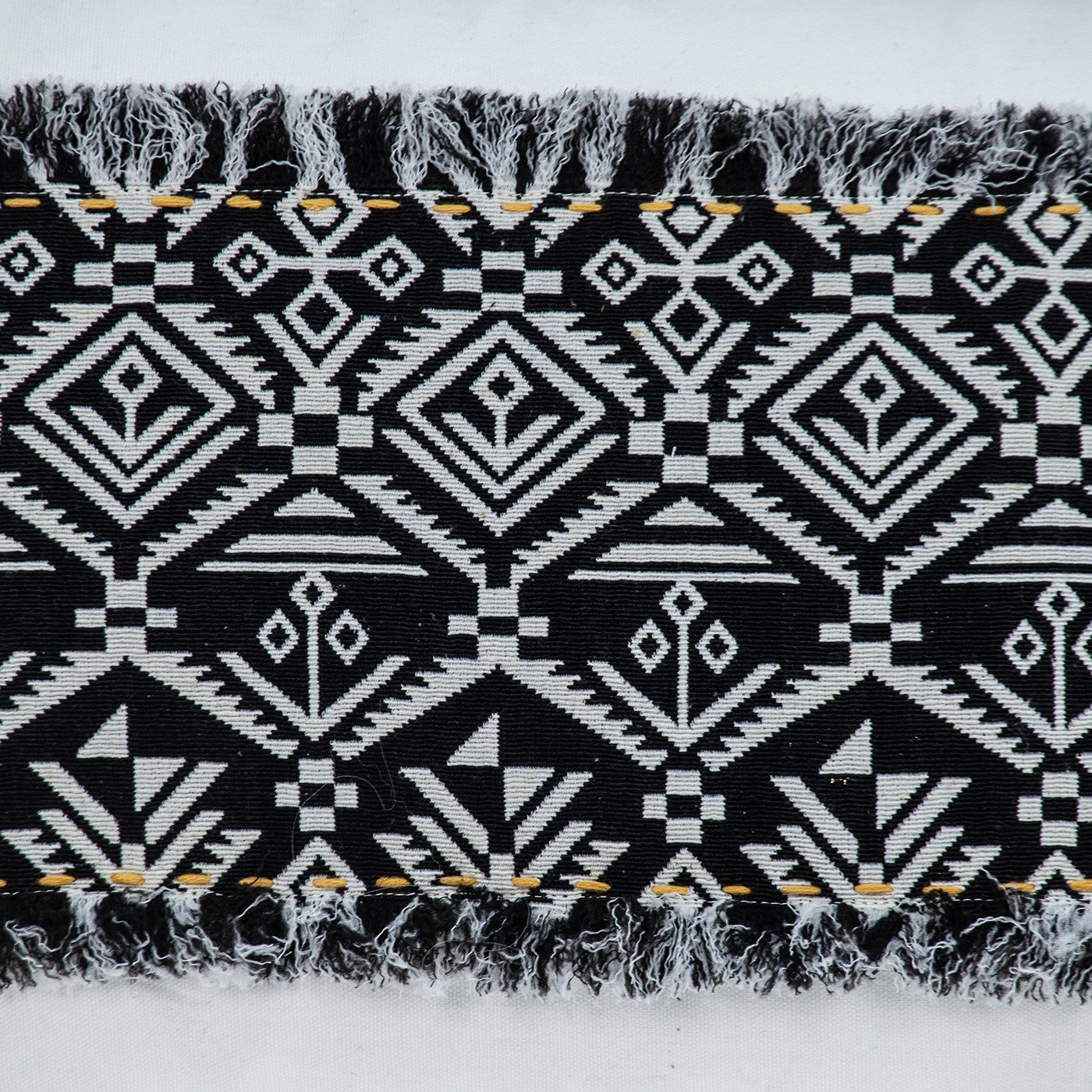 HomeRoots 100% Cotton Black and White Patched Throw Pillow