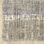 HomeRoots Polyester 8'x10' Grey and Ivory Abstract Lines Area Rug